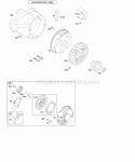 Blower HousingShrouds Flywheel Rewind Starter Diagram and Parts List for 201412-0116-E1  Briggs and Stratton Engine